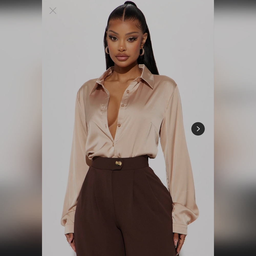 Fashion Nova Smooth Talkin Button Down Top